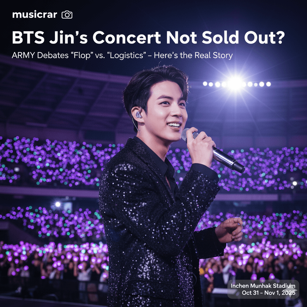 BTS Jin's Concert Not Sold Out? ARMY Debates 'Flop' vs. 'Logistics' – Here's the Real Story.