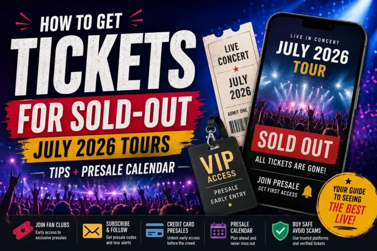 Person checking concert ticket availability on laptop for BTS Bruno Mars AC/DC July 2026 tours